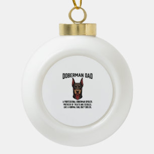 Doberman Dad Vintage Engraving Dog Lover Shirt Des Ceramic Ball Christmas Ornament