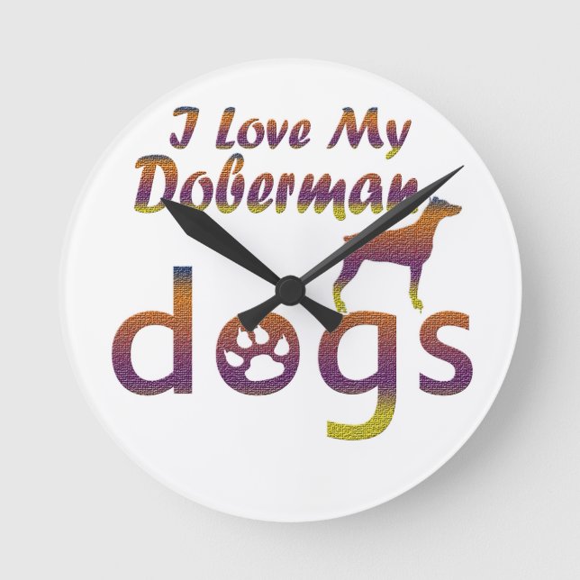 Doberman designs round clock (Front)