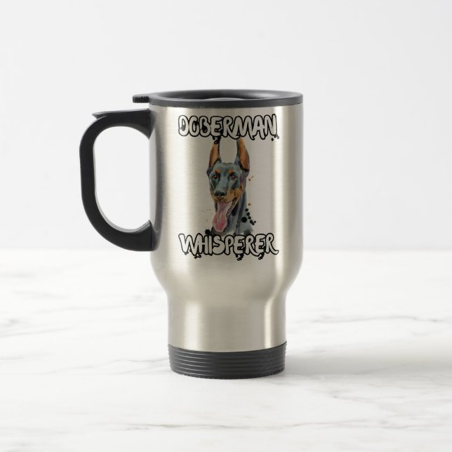 Doberman, Doberman Gifts, Doberman Gift Ideas, Dog Travel Mug (Left)