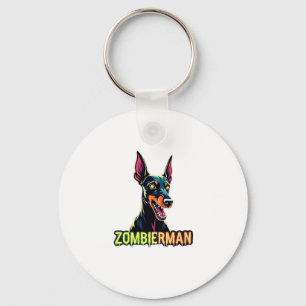 Doberman Dobie Doby Dobermann Zombie Dog Halloween Key Ring