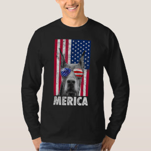 Doberman Dog 4th Of July Merica Men American Flag  T-Shirt