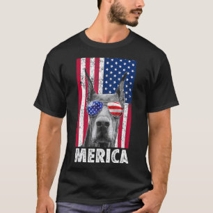 Doberman Dog 4th Of July Merica Men American Flag T-Shirt