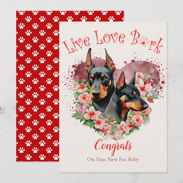 Doberman Dog Adoption, Gotcha Day Card (Front/Back)