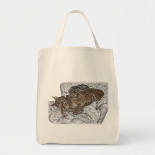 Doberman Dog and Puppy Tote Bag