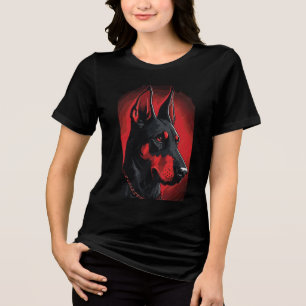 Doberman Dog Art Print Cute Pet Lover Gift Tri-Blend Shirt