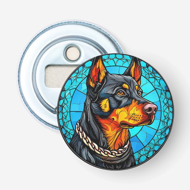 Doberman dog bottle opener (Front)