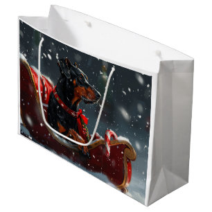 Doberman Dog Christmas Festive Large Gift Bag