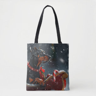 Doberman Dog Christmas Festive Tote Bag