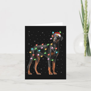 Doberman Dog Christmas Lights Santa Pet Dog Lover  Card