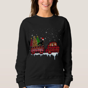 Doberman Dog Christmas Red Plaid Truck Santa Xmas Sweatshirt