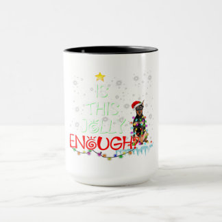 Doberman Dog Christmas Tree Santa Xmas Gift Mug