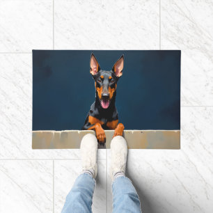 Doberman Dog Doormat Art