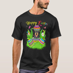 Doberman Dog Floral Easter Egg Funny Doberman Eas T-Shirt