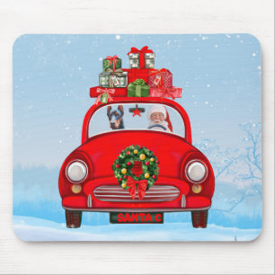 Doberman Dog In Car With Santa Claus Mouse Mat
