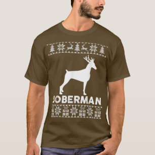 Doberman Dog Lover Christmas Reindeer Ugly Christm T-Shirt