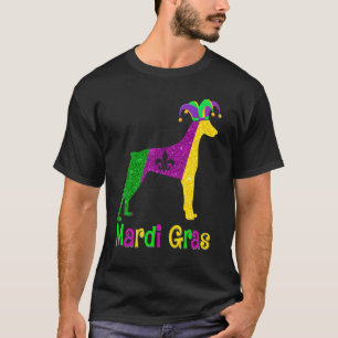 Doberman Dog Lover Mardi Gras Carnival Jester T-Shirt