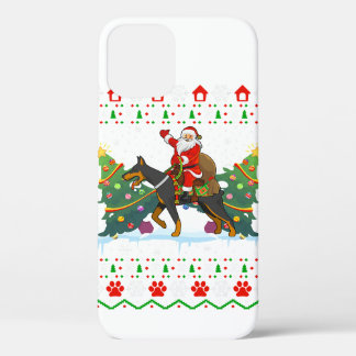 Doberman Dog Lover Xmas Ugly Christmas iPhone 12 Case