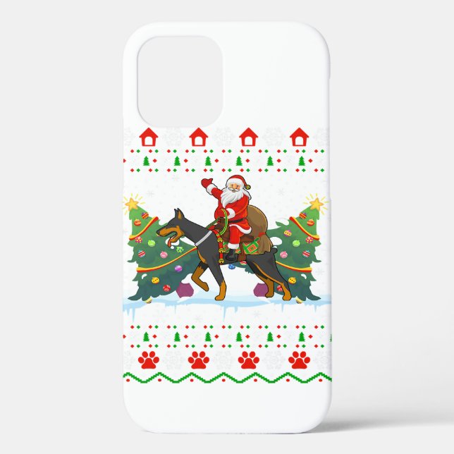 Doberman Dog Lover Xmas Ugly Christmas Case-Mate iPhone Case (Back)