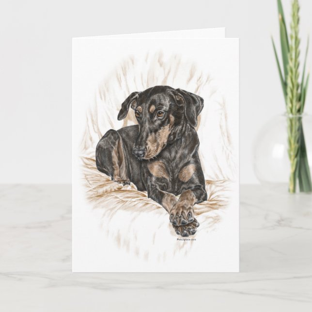 Doberman Dog Natural Ears Card (Front)