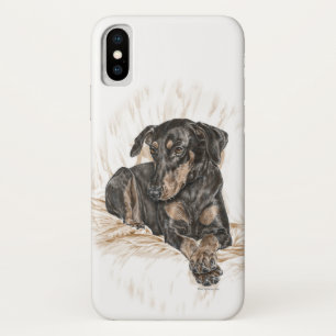 Doberman Dog Natural Ears iPhone X Case