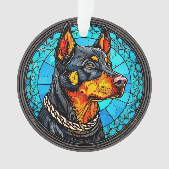 Doberman dog ornament (Front)