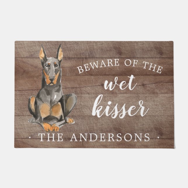 Doberman.Dog Personalised Door Mat (Front)