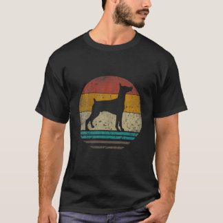 Doberman Dog Retro Vintage Silhouette Dog Dad Fath T-Shirt