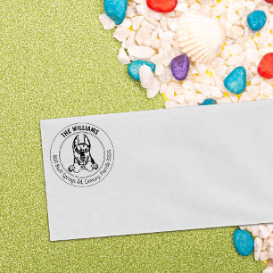 Doberman Dog Return Address Family Rubber Stamp