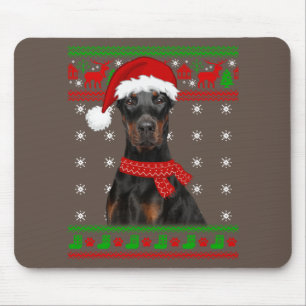 Doberman Dog Ugly Sweater Christmas Puppy Dog Love Mouse Mat