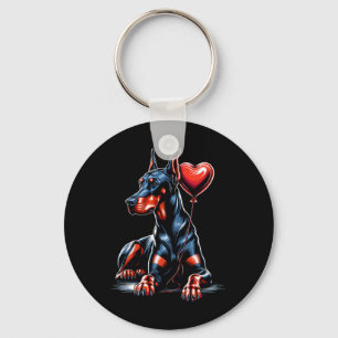 Doberman Dog Valentine's Day Dog Owner Valentine Key Ring