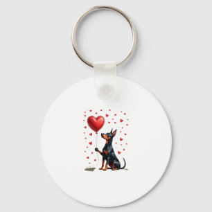 Doberman Dog Valentine's Day Dog Owner Valentine T Key Ring