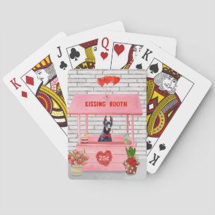 Doberman Dog Valentine's Day Kissing Booth Playing Cards