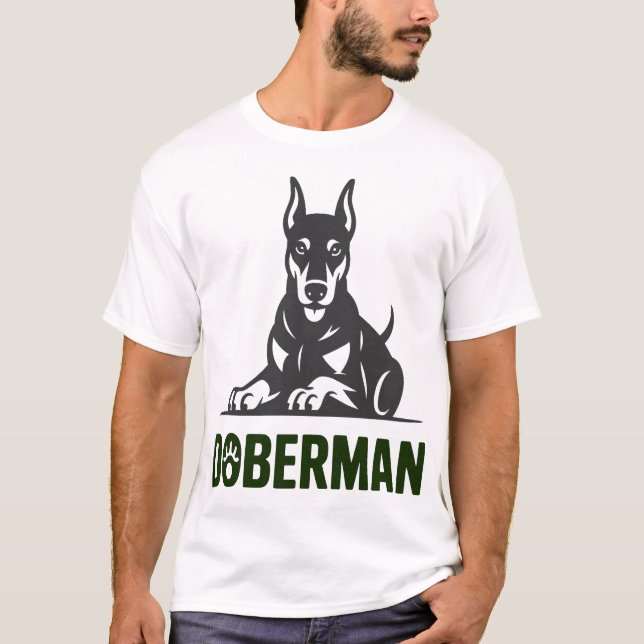 Doberman Dog Vector 2 Colors T-Shirt (Front)