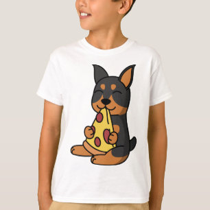 Doberman Eating Pizza Dog T-Shirt