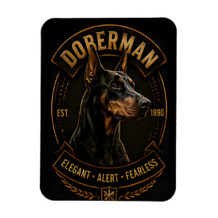 Doberman Elegant Alert Fearless Dog Breed Heritage Magnet