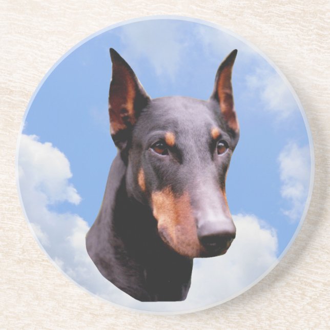 Doberman Face Dog Animal Coaster (Front)