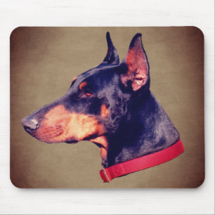 Doberman Face Dog Mouse Mat