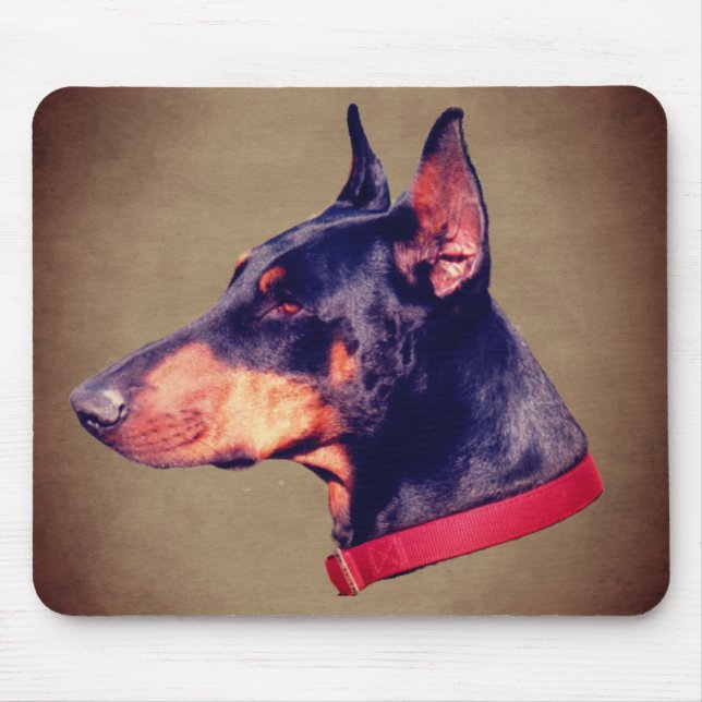 Doberman Face Dog  Mouse Mat (Front)