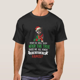 Doberman Favourite Family Puppy Funny Christmas Hu T-Shirt
