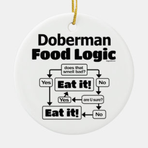 Doberman Food Logic Ceramic Tree Decoration