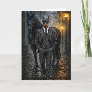 Doberman Gangster Blank Card