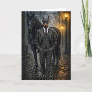 Doberman Gangster Blank Card