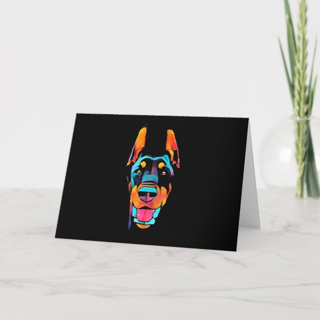 Doberman Gift | Doberman Colourful Card (Front)