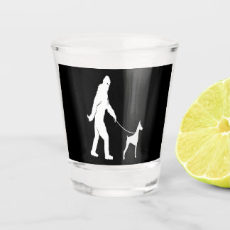Doberman Gift | People Together Doberman Walking Shot Glass