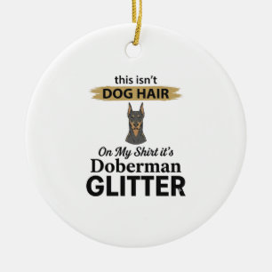 Doberman Glitter Funny Dog Lover Vintage Design_1 Ceramic Tree Decoration