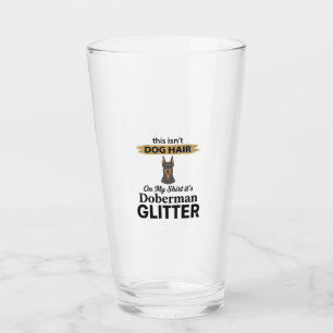 Doberman Glitter Funny Dog Lover Vintage Design_1 Glass