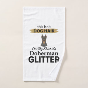 Doberman Glitter Funny Dog Lover Vintage Design_1 Hand Towel
