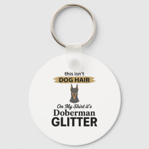 Doberman Glitter Funny Dog Lover Vintage Design_1 Key Ring