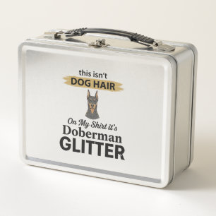 Doberman Glitter Funny Dog Lover Vintage Design_1 Metal Lunch Box
