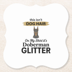 Doberman Glitter Funny Dog Lover Vintage Design_1 Paper Coaster